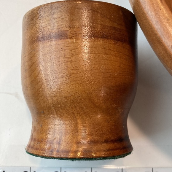 Oregon Myrtle Wood Bowl & VTG. Utensil Cup Organizer EUC VTG Mid Century Modern - Picture 10 of 16